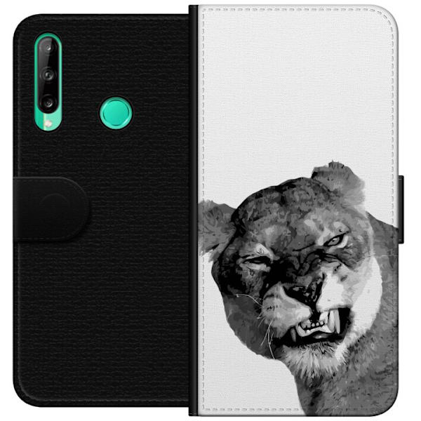Huawei P40 lite E Plånboksfodral Lejon Konst Artistiskt Djurmotiv Afrikanskt Stil Djungel Känsla Grafiskt Motiv Hemdekor Djurtema
