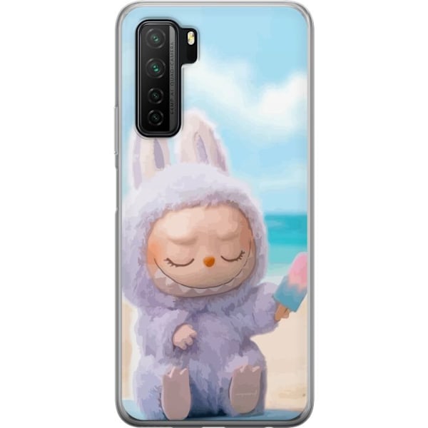Huawei P40 lite 5G Läpinäkyvä kuori Labubu Vaaleanpunainen Tunnelma