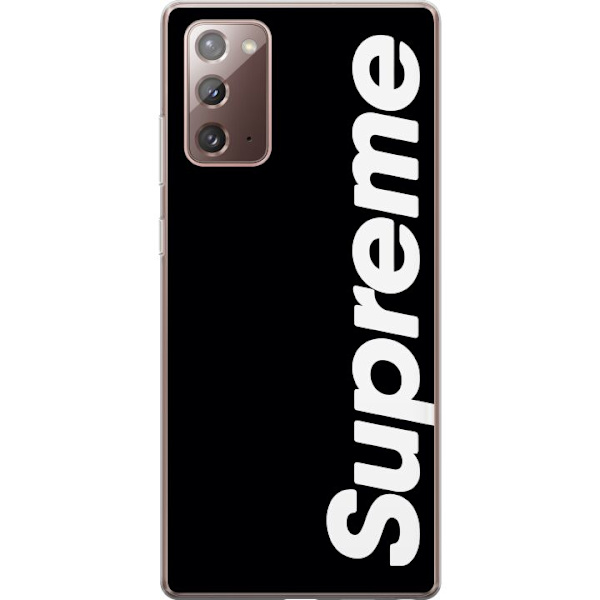 Samsung Galaxy Note20 Läpinäkyvä kuori Supreme Musta Valkoinen Streetwear Suunnittelu Klassinen Muoti-ikoni Trendi Urbani Tyyli Graafinen Motiivi S