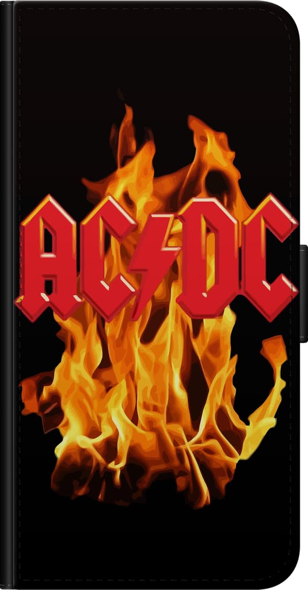Kompatibel Tegnebogsetui til OnePlus 9 Pro AC DC Ild Rockband Musik