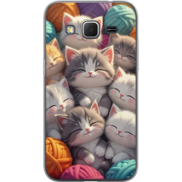 Kompatibelt Mobildeksel til Samsung Galaxy Core Prime Sovande kattungar beige