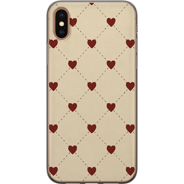 Apple iPhone XS Max Genomskinligt Skal Heart Grid