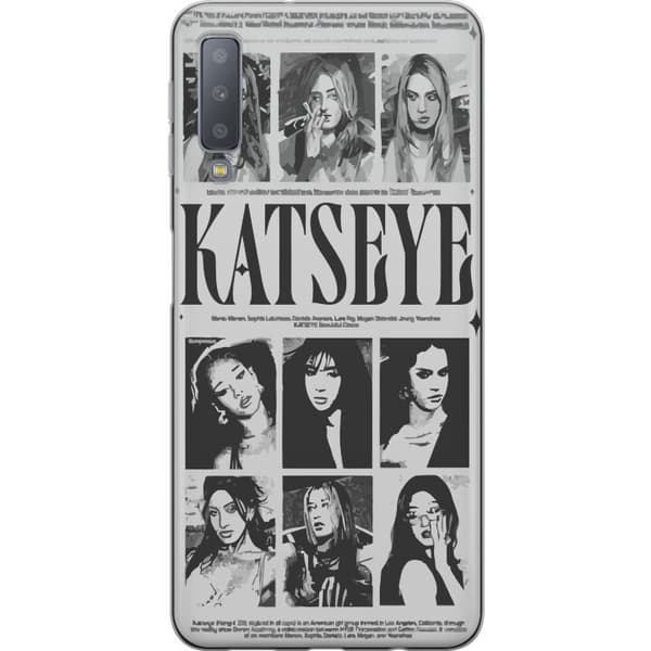 Kompatibelt Mobildeksel til Samsung Galaxy A7 (2018) KATSEYE svartvit poster grå