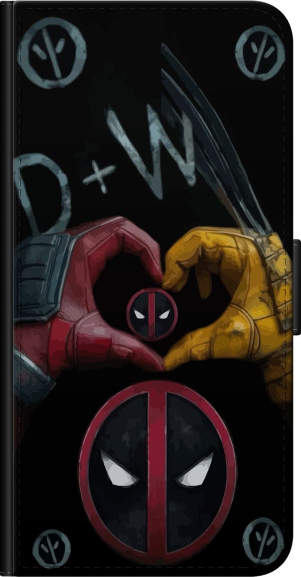 Kompatibelt Lommeboketui til OnePlus 9 Pro Deadpool & Wolverine Kjærlighet