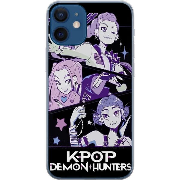 Kompatibelt Mobildeksel til Apple iPhone 12 K-pop Demonjegere Huntrix Triojenter Lilla Stjerner Retro Idolkunst