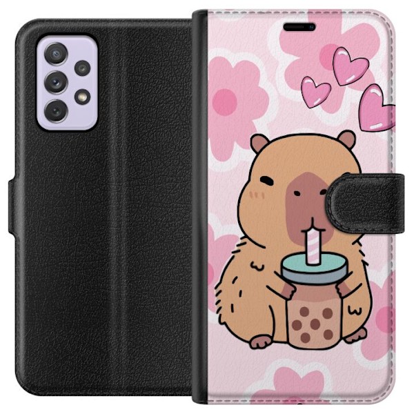 Samsung Galaxy A52s 5G Lommeboketui Kawaii Capybara Hjerteanim