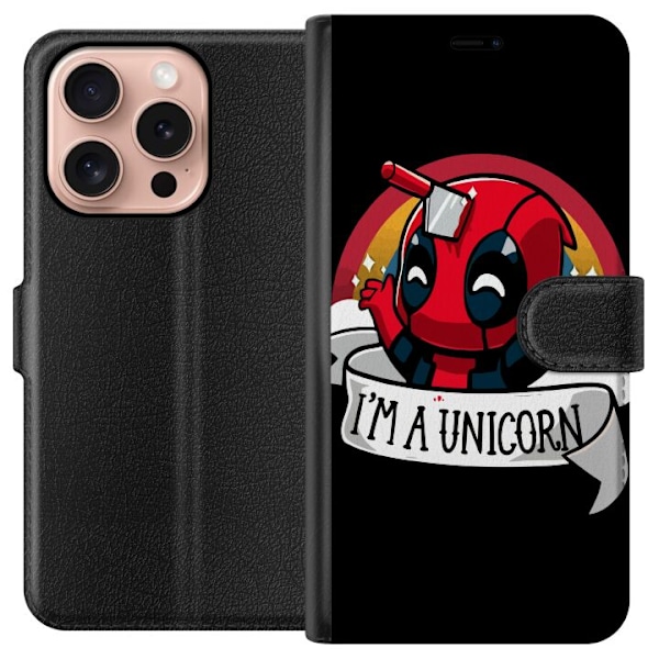 Apple iPhone 16 Pro Lompakkokotelo Deadpool