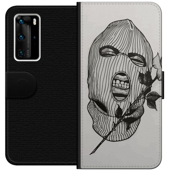 Huawei P40 Pro Tegnebogsetui Ski Maske Ros Streetwear Design Grafisk Motiv Spænding Urban Stil Gadekunst Maskerade Symbol
