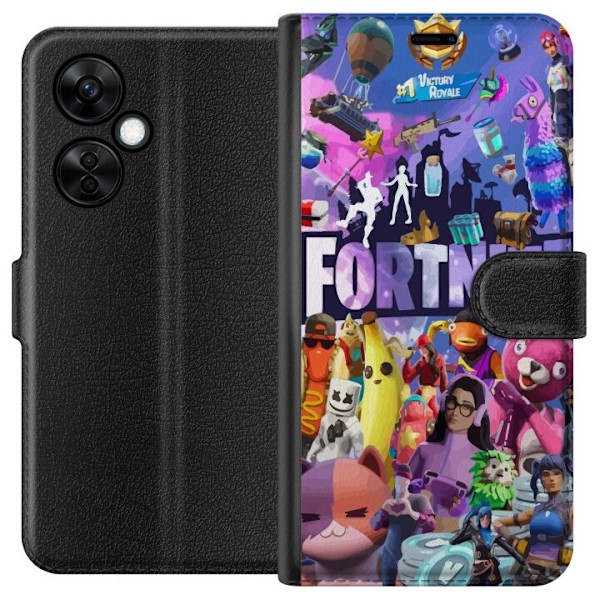 OnePlus Nord CE3 Tegnebogsetui Fortnite Skins Emotes Battle Royale Karakterer Gamer Gamingtema Fed Børn Unge