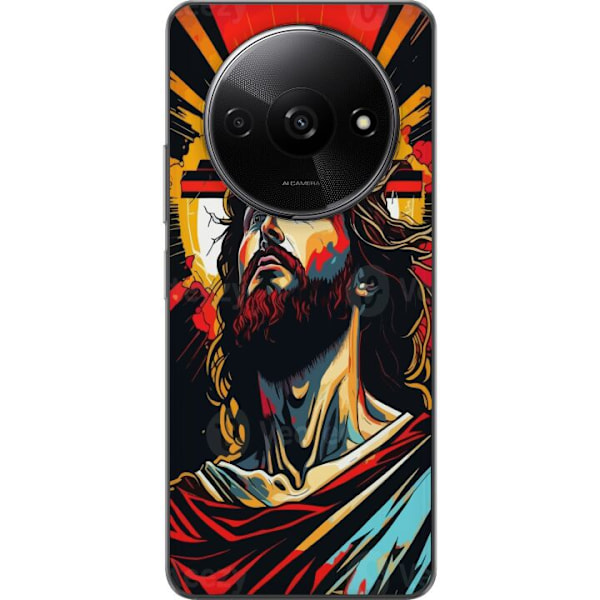 Xiaomi Redmi A3 Läpinäkyvä kuori Jeesus ja Kortti - uskonnollinen motiivi syvällä symboliikalla