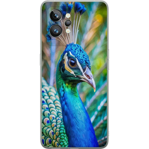 Realme GT2 Pro Gjennomsiktig deksel Påfugl Fjær Fargerik Design Fuglemotiv Eksotisk Grafisk Motiv Natur Luksuriøs Dekorasjon
