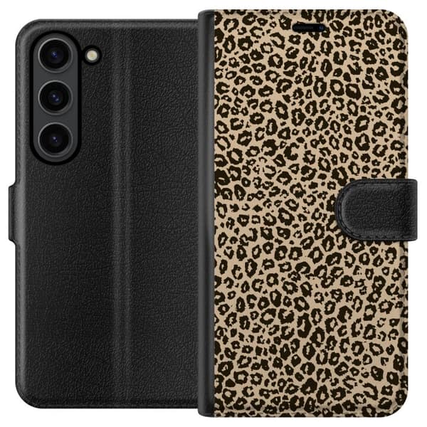Kompatibelt Plånboksfodral till Samsung Galaxy S24 Leopard Mönster