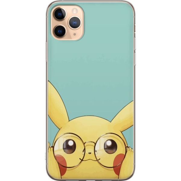 Apple iPhone 11 Pro Max Läpinäkyvä kuori Pikachu lasit