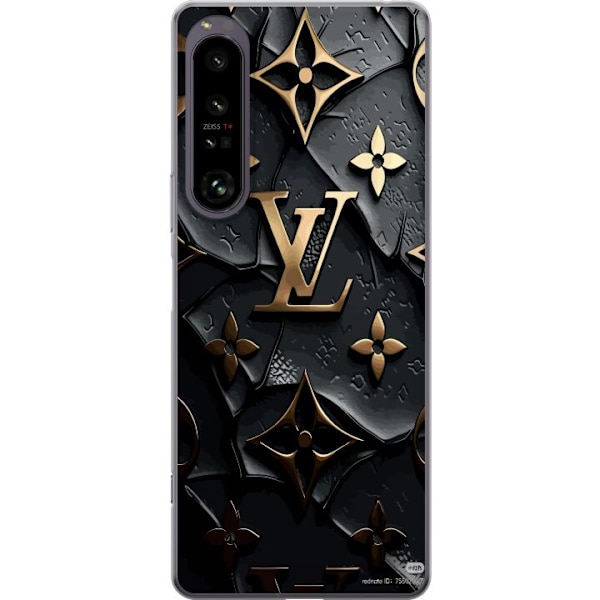 Sony Xperia 1 IV Gennemsigtig cover Louis Vuitton Mørk Tilstand Design Sort Luksus Stil Mode Populær Grafisk Mønster Modeikon Luksusmærke