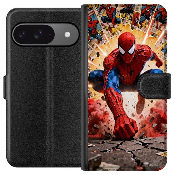 Kompatibel Tegnebogsetui til Google Pixel 9 Spider Man action