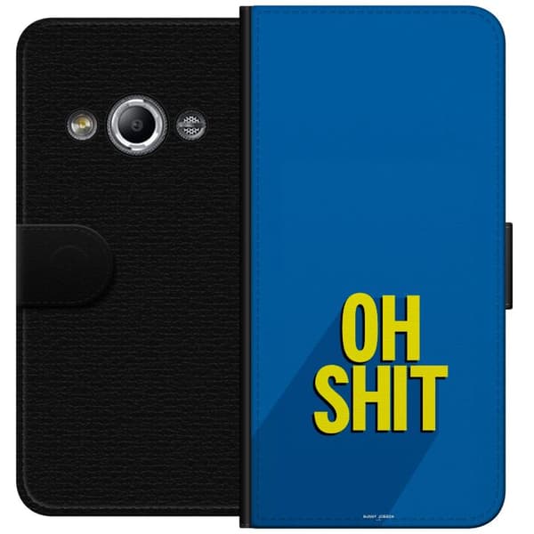 Kompatibelt Plånboksfodral till Samsung Galaxy Xcover 3 Oh Shit text blå