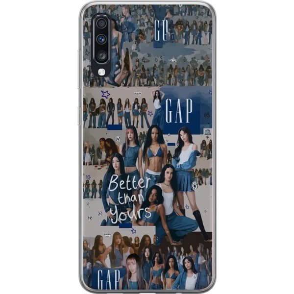 Kompatibelt Mobildeksel til Samsung Galaxy A70 KATSEYE denim collage blå