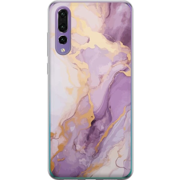 Huawei P20 Pro Gennemsigtig cover Marmor Lilla Guld