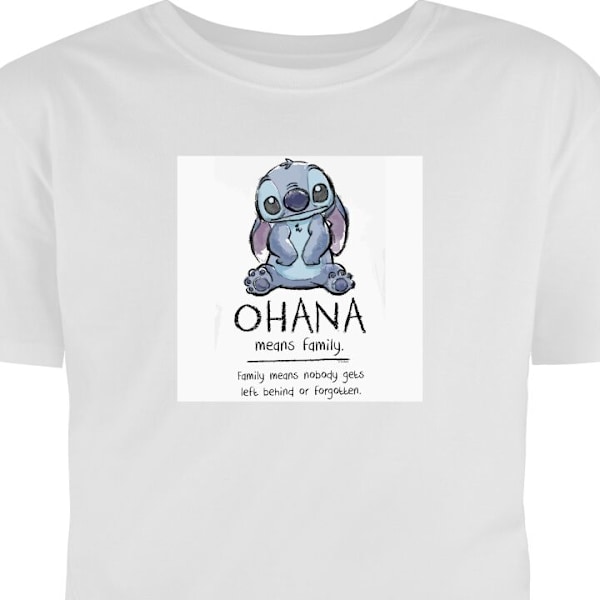 T-skjorte for Voksen | Klassisk Voksen-T-skjorte Stitch Ohana hvit S