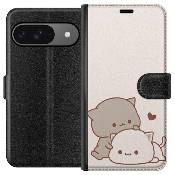 Google Pixel 9 Tegnebogsetui Kawaii Søde Katte