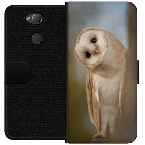Sony Xperia XA2 Tegnebogsetui Ugle Nysgerrig Blik Fuglemotiv Skov Natur Grafisk Design Populært Motiv Dyr Tema Dekoration