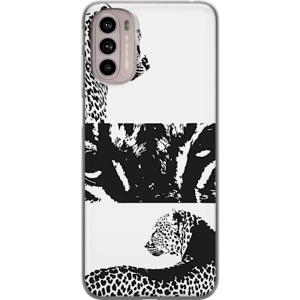 Motorola Moto G41 Gennemsigtig cover Leopard Faces