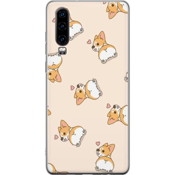 Huawei P30 Genomskinligt Skal Söt Hund