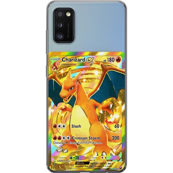 Kompatibelt Mobildeksel til Samsung Galaxy A41 GyllenCharizard EX samlerkort med regnbueeffekter gull