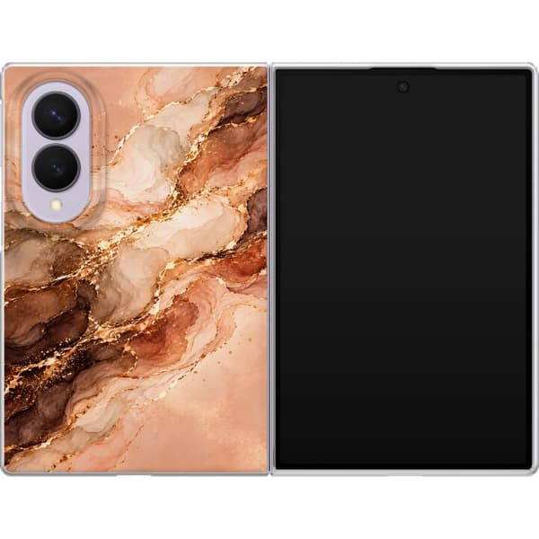 Kompatibelt Mobilskal till Samsung Galaxy Z Fold8 Kopparmarmor orange