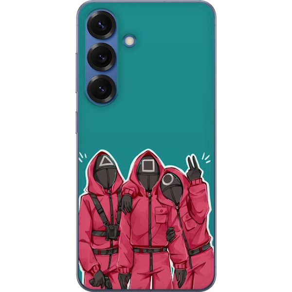 Samsung Galaxy S25+ Genomskinligt Skal Squid Game Karaktärer Grafisk Design Seriefigurer Populär TV Motiv Asiatisk Stil Spännande Trend