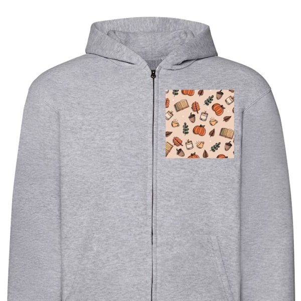 Zip-Hoodie | Hættetrøje med Lynlås til Voksne Mønster grå S