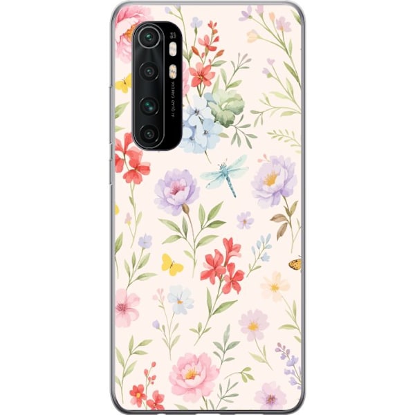 Xiaomi Mi Note 10 Lite Genomskinligt Skal Blommor