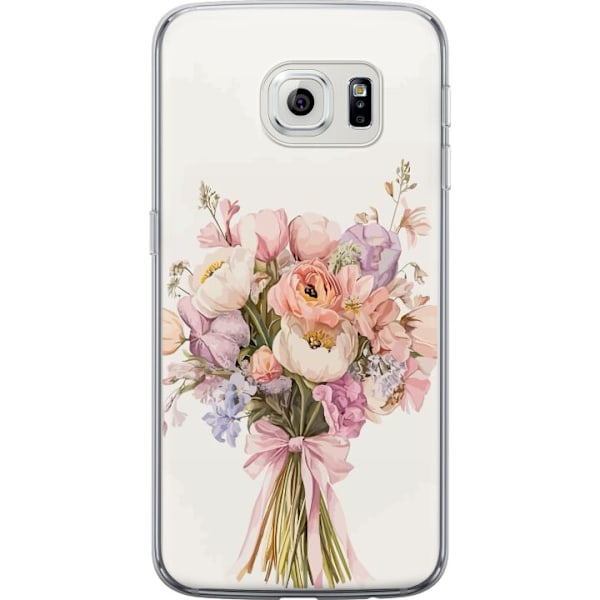 Samsung Galaxy S6 edge Gjennomsiktig deksel Mobildeksel med fargerikt blomsterbukett i romantisk stil