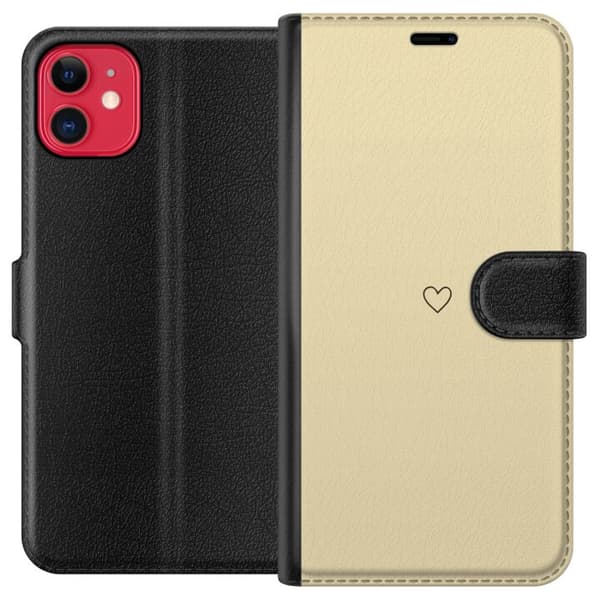 Kompatibel Tegnebogsetui til Apple iPhone 11 Hjerte Gul