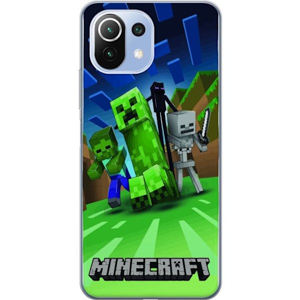 Xiaomi 11 Lite 5G NE Läpinäkyvä kuori Minecraft Creeper mobilskal i klassisk grön pixelstil