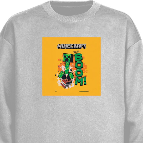 Sweatshirt for Barn | Myk og Klassisk Collegegenser Minecraft grå one size
