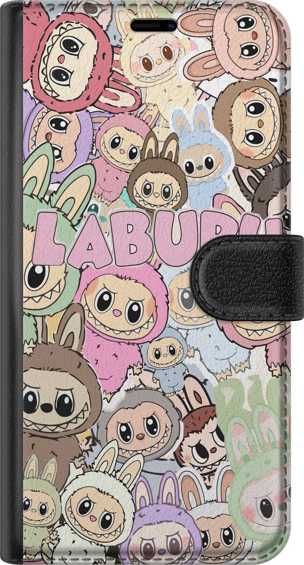 Kompatibel Tegnebogsetui til Apple iPhone XS Max Lyserød kawaii-komposition med søde tegneseriefigurer og bløde former