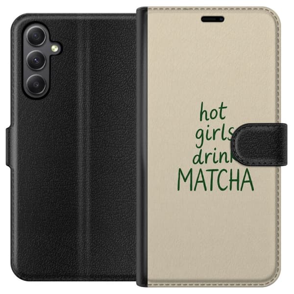 Kompatibel Tegnebogsetui til Samsung Galaxy A24 4G Matcha-piger beige