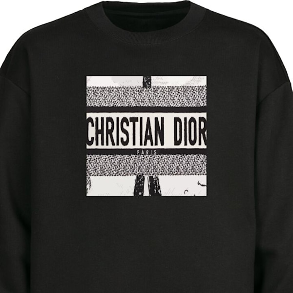 Sweatshirt til Voksne | Klassisk Collegebluse Christian Dior sort L