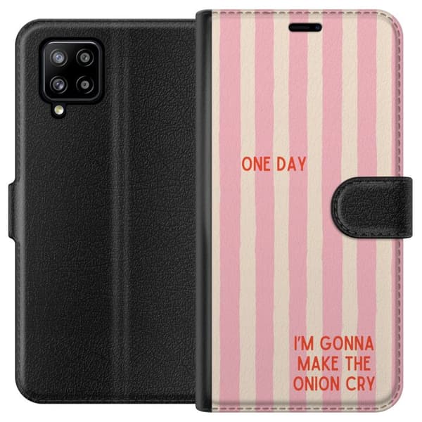 Kompatibelt Plånboksfodral till Samsung Galaxy A42 5G Make the Onion Cry rosa
