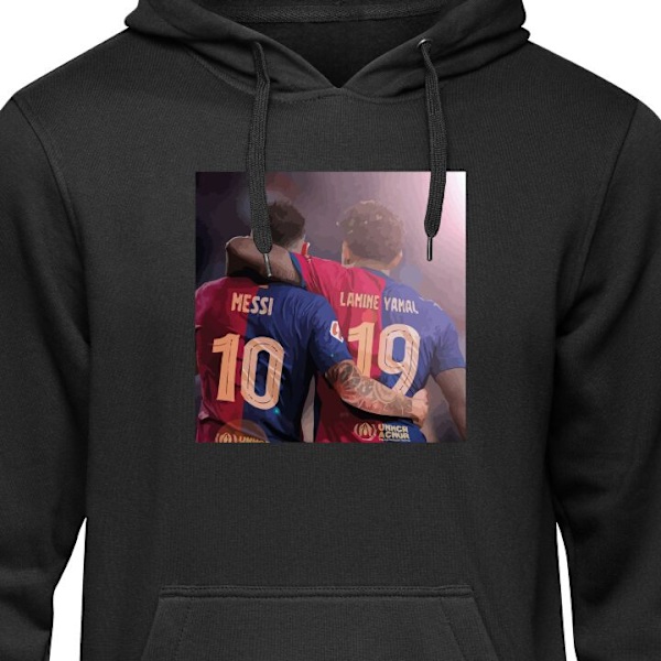 Hoodie til Voksen | Behagelig Hættetrøje Lamine Yamal VS Messi sort M