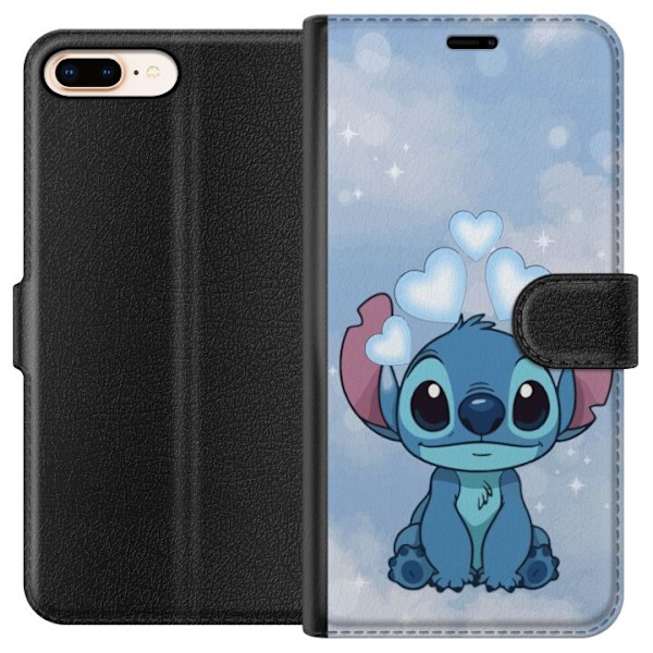 Apple iPhone 8 Plus Plånboksfodral Stitch Hoppande Glädje – Rolig Design för Present