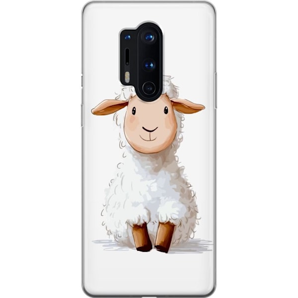 OnePlus 8 Pro Läpinäkyvä kuori Suloinen Lammas - lasten ja vauvan tuotteita sarjakuvatyyliin