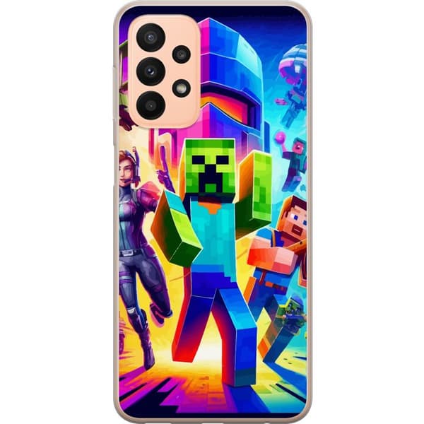 Kompatibelt Mobildeksel til Samsung Galaxy A23 Fortnite vs Minecraft