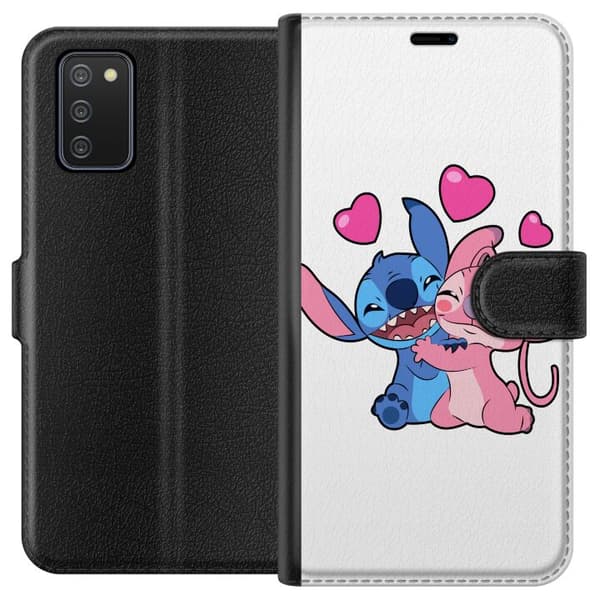 Kompatibel Tegnebogsetui til Samsung Galaxy A02s Lilo & Stitch