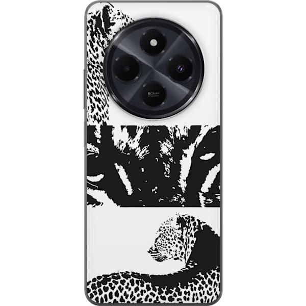 Xiaomi Redmi A4 Genomskinligt Skal Leopard Faces – trendigt mönster med leopardansikten