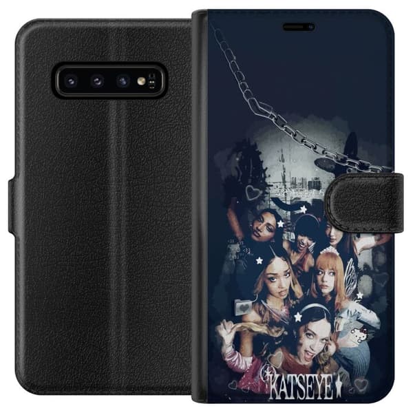 Kompatibel Tegnebogsetui til Samsung Galaxy S10 KATSEYE sort