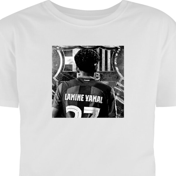 Børne T-shirt | Behagelig T-shirt til Børn Lamine Yamal hvid 12-13 År