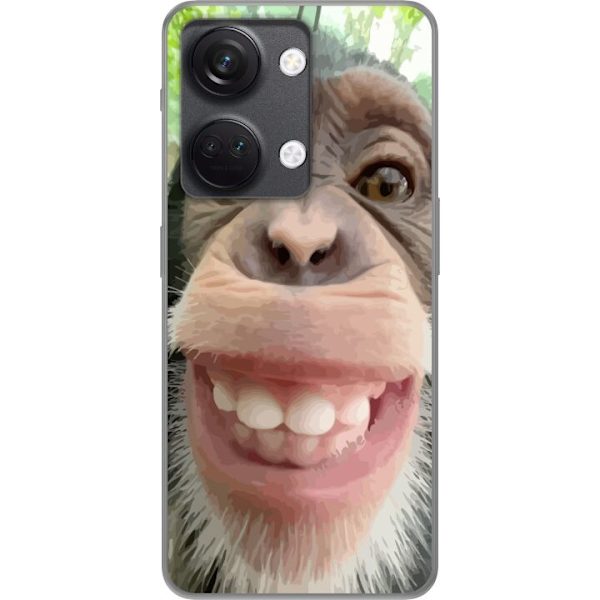 OnePlus Nord 3 Läpinäkyvä kuori Simpanssi Selfie Rauhallinen Graafinen Suunnittelu Apinan Aihe Suosittu Urban Art Tyyli