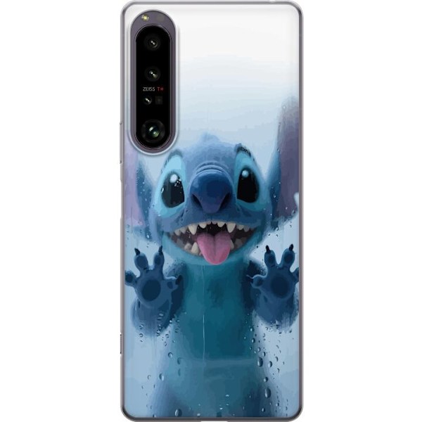 Sony Xperia 1 IV Genomskinligt Skal Stitch Window View – Stitch vid ett fönster i söt stil